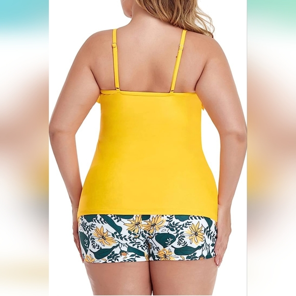 NWT Women's Plus Size Layered Ruffle Flounce Tankini Bathing Suits two piece - Picture 2 of 12